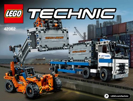 Notice / Instructions de Montage - LEGO - Technic - 42062 - Le transport du conteneur: Page 1