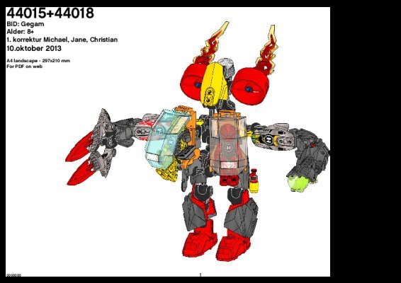 Notice / Instructions de Montage - LEGO - Hero Factory - 44015 - EVO ROBOT: Page 1