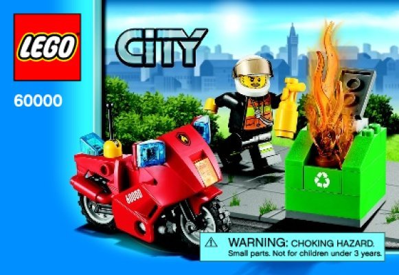 Notice / Instructions de Montage - LEGO - City - 60000 - La moto des pompiers: Page 1