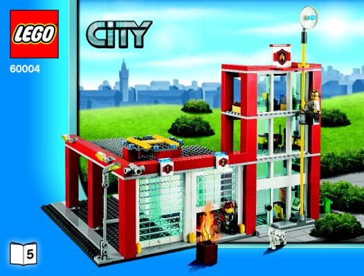 Notice / Instructions de Montage - LEGO - City - 60004 - La caserne des pompiers: Page 1