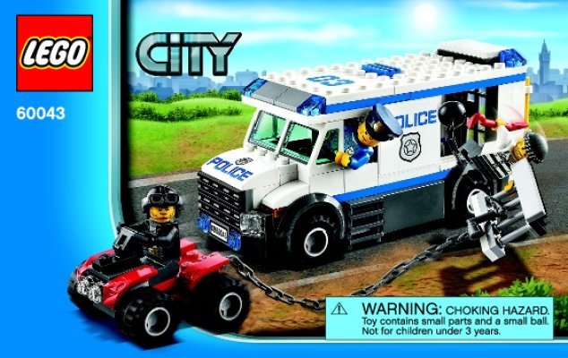 Notice / Instructions de Montage - LEGO - City - 60043 - Le transport du prisonnier: Page 1