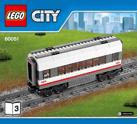 Notice / Instructions de Montage - LEGO - City - 60051 - Le train de passagers à grande vitesse: Page 1