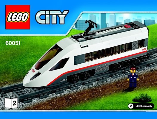 Notice / Instructions de Montage - LEGO - City - 60051 - Le train de passagers à grande vitesse: Page 1