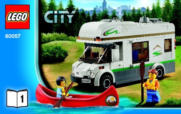 Notice / Instructions de Montage - LEGO - City - 60057 - Le camping-car et son canoë: Page 1