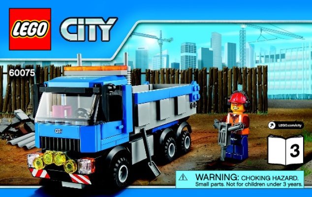 Notice / Instructions de Montage - LEGO - City - 60075 - L'excavatrice et le camion: Page 1