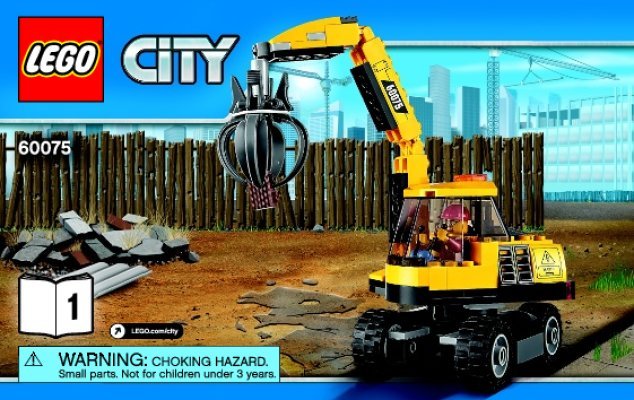 Notice / Instructions de Montage - LEGO - City - 60075 - L'excavatrice et le camion: Page 1