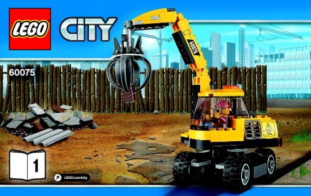 Notice / Instructions de Montage - LEGO - City - 60075 - L'excavatrice et le camion: Page 1