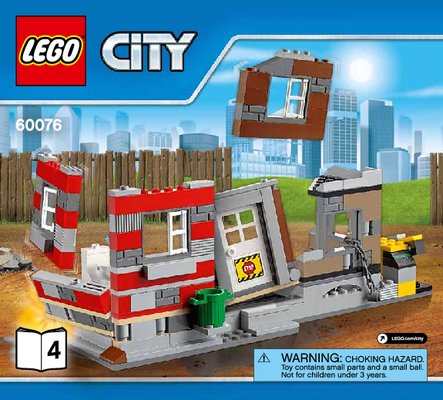 Notice / Instructions de Montage - LEGO - City - 60076 - Le chantier de démolition: Page 1