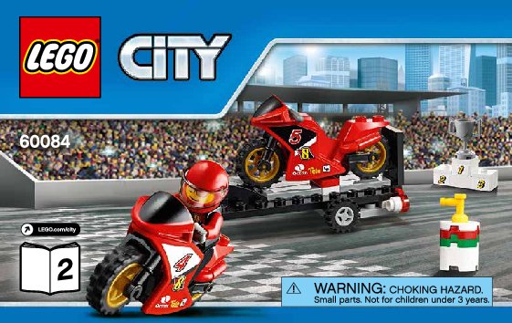 Notice / Instructions de Montage - LEGO - City - 60084 - Le transporteur de motos de course: Page 1