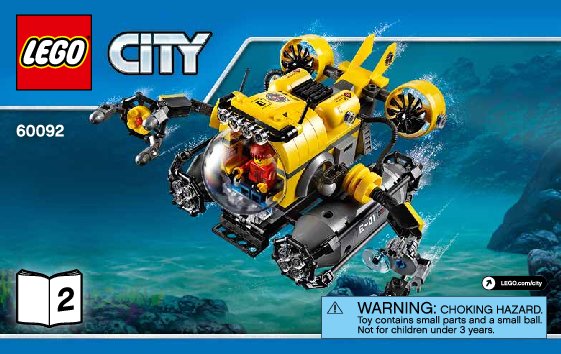 Notice / Instructions de Montage - LEGO - City - 60092 - Le sous-marin: Page 1