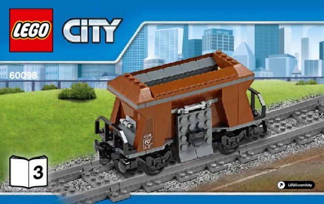 Notice / Instructions de Montage - LEGO - City - 60098 - Le train de marchandises rouge: Page 1