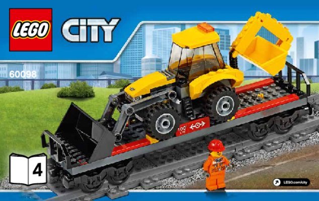 Notice / Instructions de Montage - LEGO - City - 60098 - Le train de marchandises rouge: Page 1