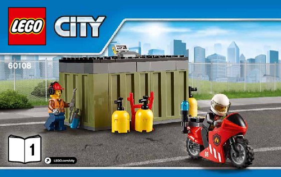 Notice / Instructions de Montage - LEGO - City - 60108 - L'unité de secours des pompiers: Page 1