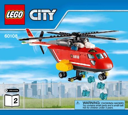 Notice / Instructions de Montage - LEGO - City - 60108 - L'unité de secours des pompiers: Page 1