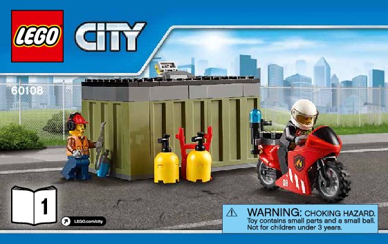 Notice / Instructions de Montage - LEGO - City - 60108 - L'unité de secours des pompiers: Page 1