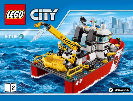 Notice / Instructions de Montage - LEGO - City - 60109 - Le bateau des pompiers: Page 1