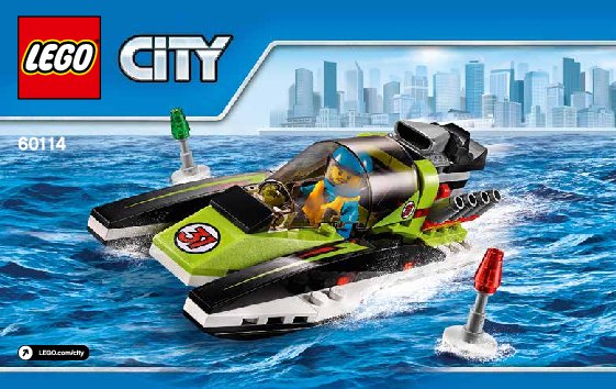 Notice / Instructions de Montage - LEGO - City - 60114 - Le bateau de course: Page 1