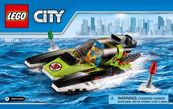 Notice / Instructions de Montage - LEGO - City - 60114 - Le bateau de course: Page 1