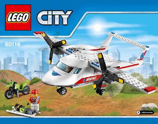 Notice / Instructions de Montage - LEGO - City - 60116 - L'avion de secours: Page 1