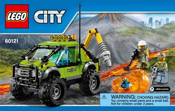 Notice / Instructions de Montage - LEGO - City - 60121 - Le camion d'exploration du volcan: Page 1