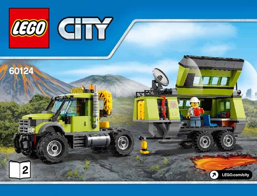 Notice / Instructions de Montage - LEGO - City - 60124 - La base d'exploration du volcan: Page 1