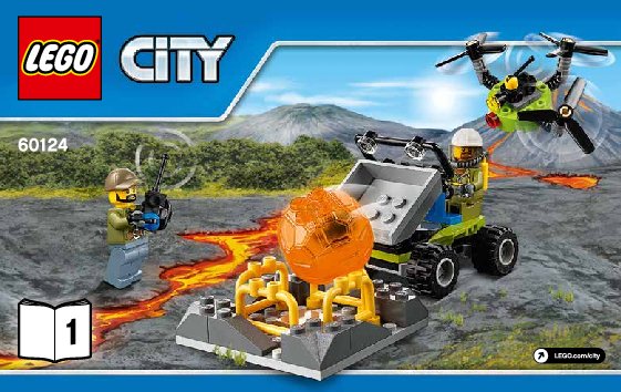 Notice / Instructions de Montage - LEGO - City - 60124 - La base d'exploration du volcan: Page 1