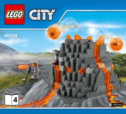 Notice / Instructions de Montage - LEGO - City - 60124 - La base d'exploration du volcan: Page 1