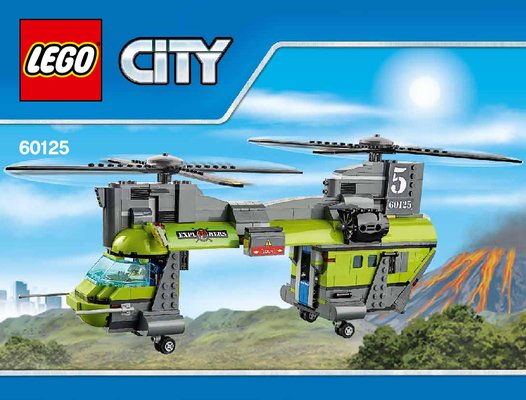 Notice / Instructions de Montage - LEGO - City - 60125 - L'hélicoptère de transport du volcan: Page 1