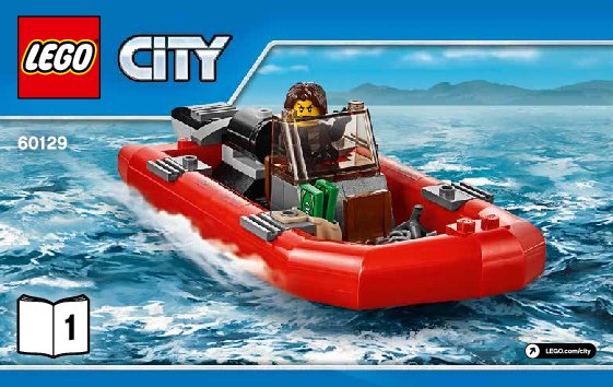 Notice / Instructions de Montage - LEGO - City - 60129 - Le bateau de patrouille de la police: Page 1