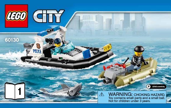 Notice / Instructions de Montage - LEGO - City - 60130 - La prison en haute mer: Page 1