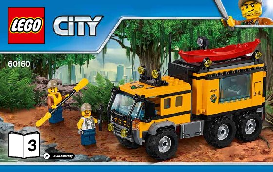 Notice / Instructions de Montage - LEGO - City - 60160 - Le laboratoire mobile de la jungle: Page 1