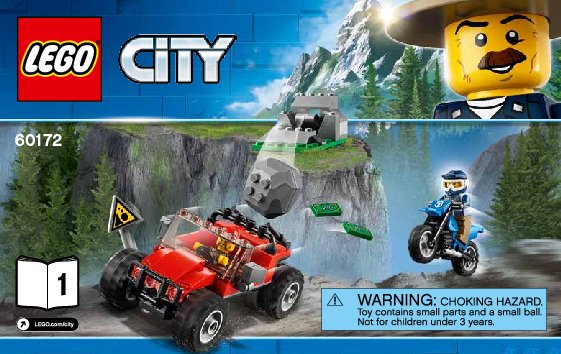 Notice / Instructions de Montage - LEGO - City - 60172 - La course-poursuite en montagne: Page 1