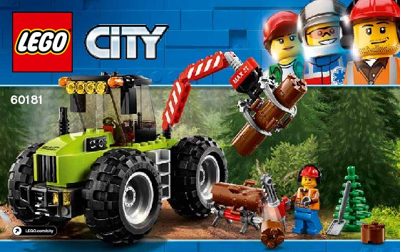 Notice / Instructions de Montage - LEGO - City - 60181 - Le tracteur forestier: Page 1