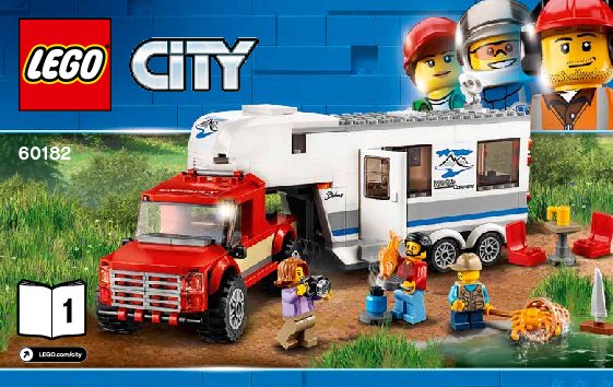 Notice / Instructions de Montage - LEGO - City - 60182 - Le pick-up et sa caravane: Page 1