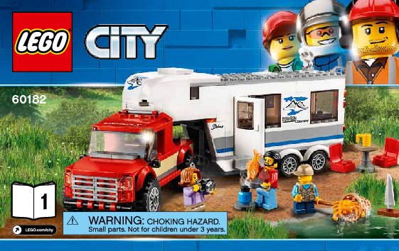 Notice / Instructions de Montage - LEGO - City - 60182 - Le pick-up et sa caravane: Page 1