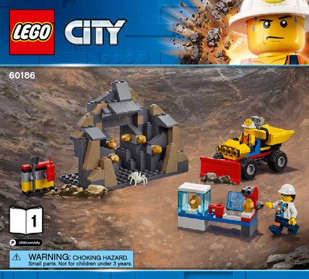 Notice / Instructions de Montage - LEGO - City - 60186 - La foreuse du minerai: Page 1