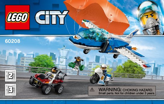 Notice / Instructions de Montage - LEGO - 60208 - Sky Police Parachute Arrest: Page 1