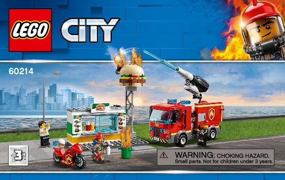 Notice / Instructions de Montage - LEGO - 60214 - Burger Bar Fire Rescue: Page 1