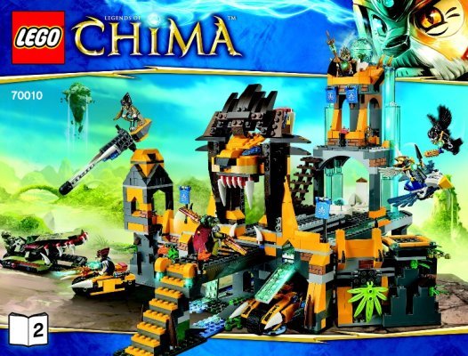 Notice / Instructions de Montage - LEGO - Legends of Chima - 70010 - Le temple de la tribu Lion: Page 1