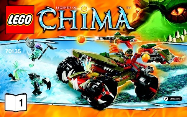 Notice / Instructions de Montage - LEGO - Legends of Chima - 70135 - Le Croc' tireur de feu: Page 1