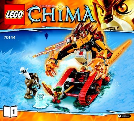 Notice / Instructions de Montage - LEGO - Legends of Chima - 70144 - Le Tank Lion de Feu: Page 1