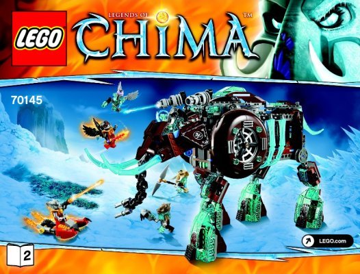 Notice / Instructions de Montage - LEGO - Legends of Chima - 70145 - Le mammouth des glaces: Page 1