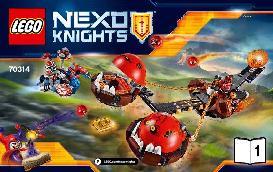 Notice / Instructions de Montage - LEGO - NEXO KNIGHTS - 70314 - Le chariot du Chaos du Maître des bêtes: Page 1