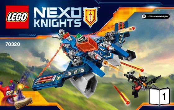 Notice / Instructions de Montage - LEGO - NEXO KNIGHTS - 70320 - L'Aero Striker V2 d'Aaron Fox: Page 1