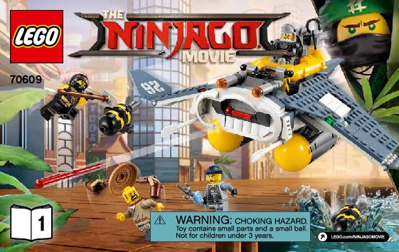 Notice / Instructions de Montage - LEGO - LEGO NINJAGO LE FILM - 70609 - Le bombardier Raie Manta: Page 1