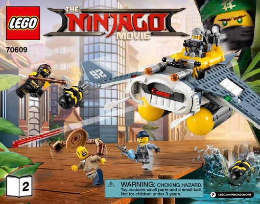 Notice / Instructions de Montage - LEGO - LEGO NINJAGO LE FILM - 70609 - Le bombardier Raie Manta: Page 1