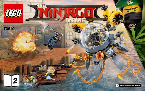 Notice / Instructions de Montage - LEGO - LEGO NINJAGO LE FILM - 70610 - Le sous-marin Méduse: Page 1