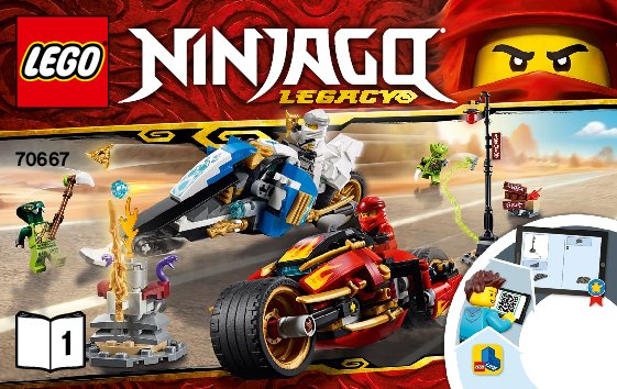 Notice / Instructions de Montage - LEGO - 70667 - Kai's Blade Cycle & Zane's Snowmobile: Page 1