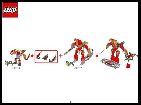 Notice / Instructions de Montage - LEGO - BIONICLE - 70783 - Protecteur du Feu: Page 1