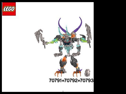 Notice / Instructions de Montage - LEGO - BIONICLE - 70791 - Le Crâne guerrier: Page 1